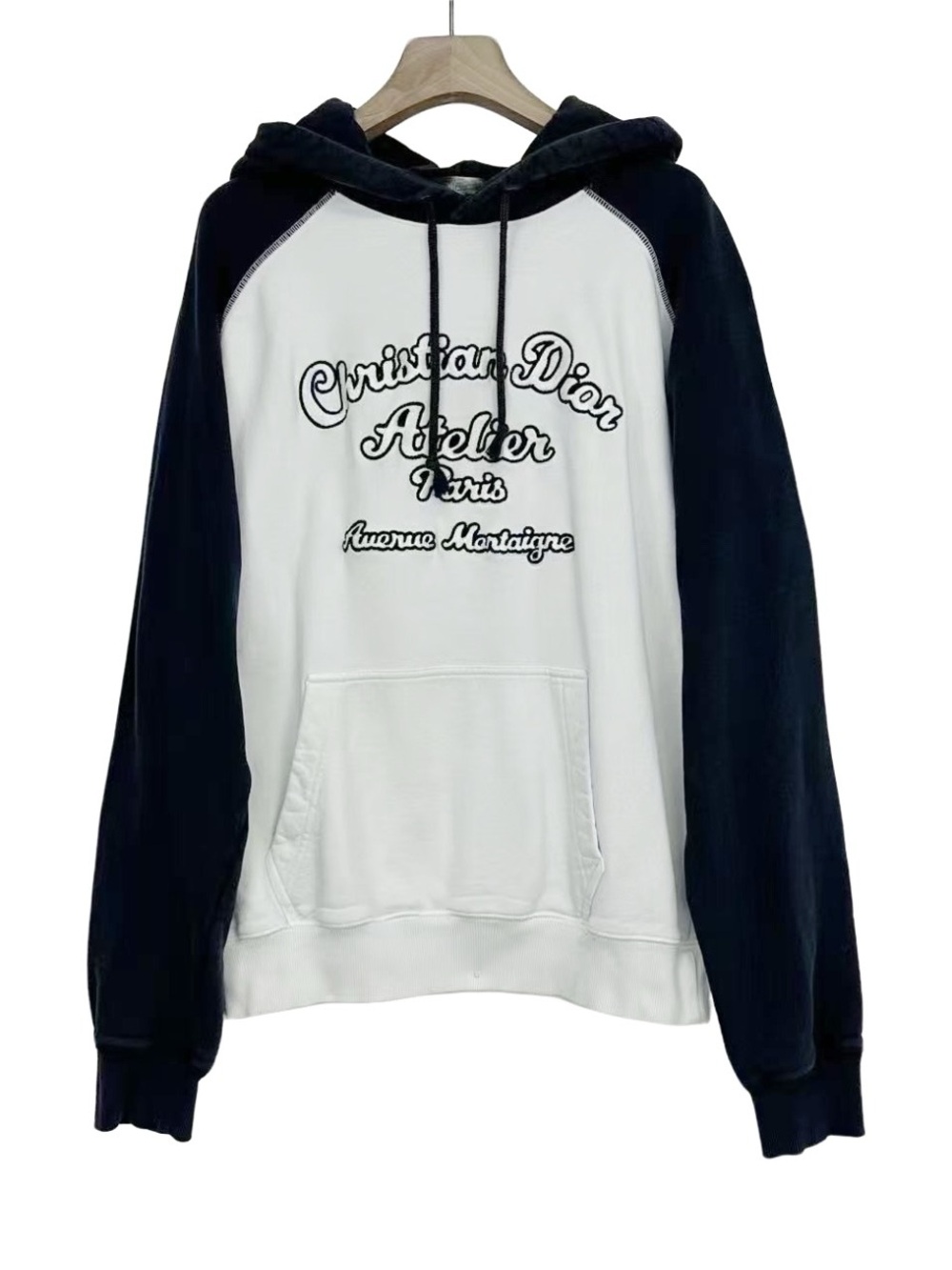 Dior Two-Tone White and Black Logo Hoodie